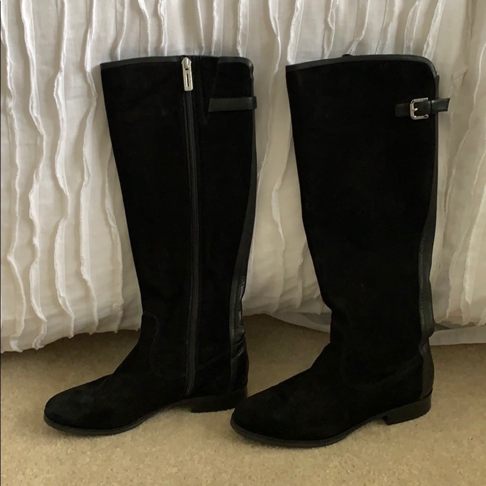 Black Suede and Leather Boots by Ivanka Trump